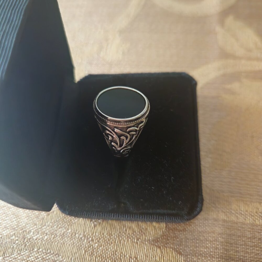 Men's Silver Tone Statement Ring - image 3